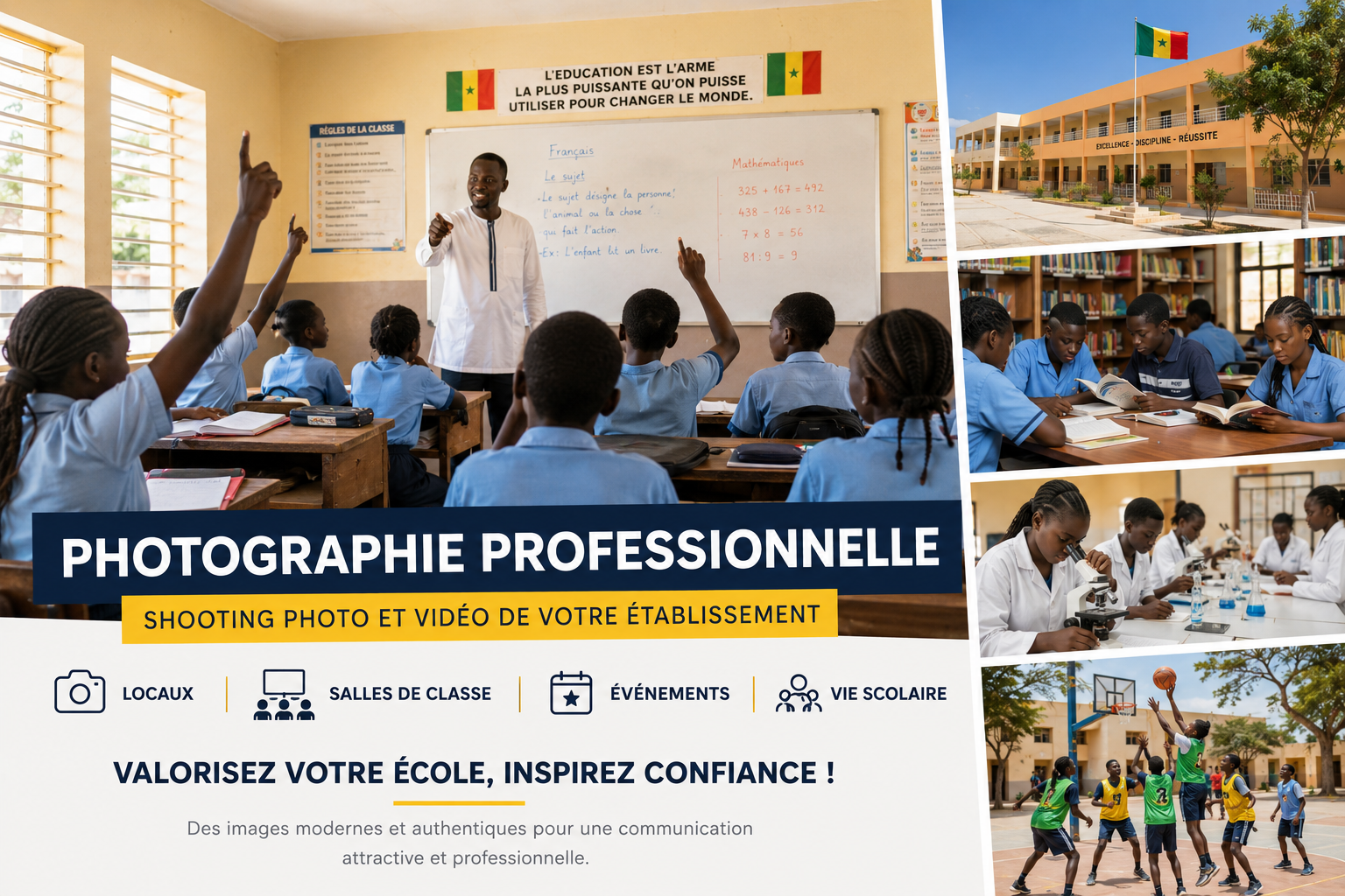 Illustration photographie professionnelle d'école